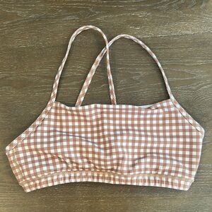Chloe Sports Bra - Light Support Extra Large / Neutral Gingham